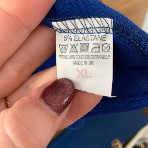 ROYAL BLUE PEPLUM TOP NEW XL FLATTERING - Picture 6 of 7